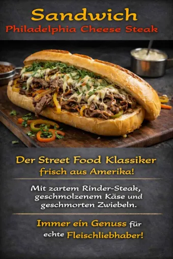 Philly Cheesesteak Sandwich vom La Tapita Foodtruck
