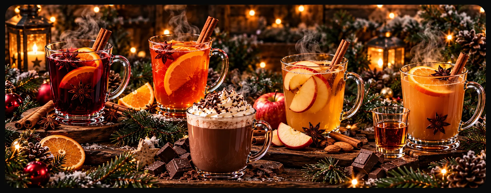 Weihnachtliche Getränke wie Glühwein und Punsch vom La Tapita Foodtruck