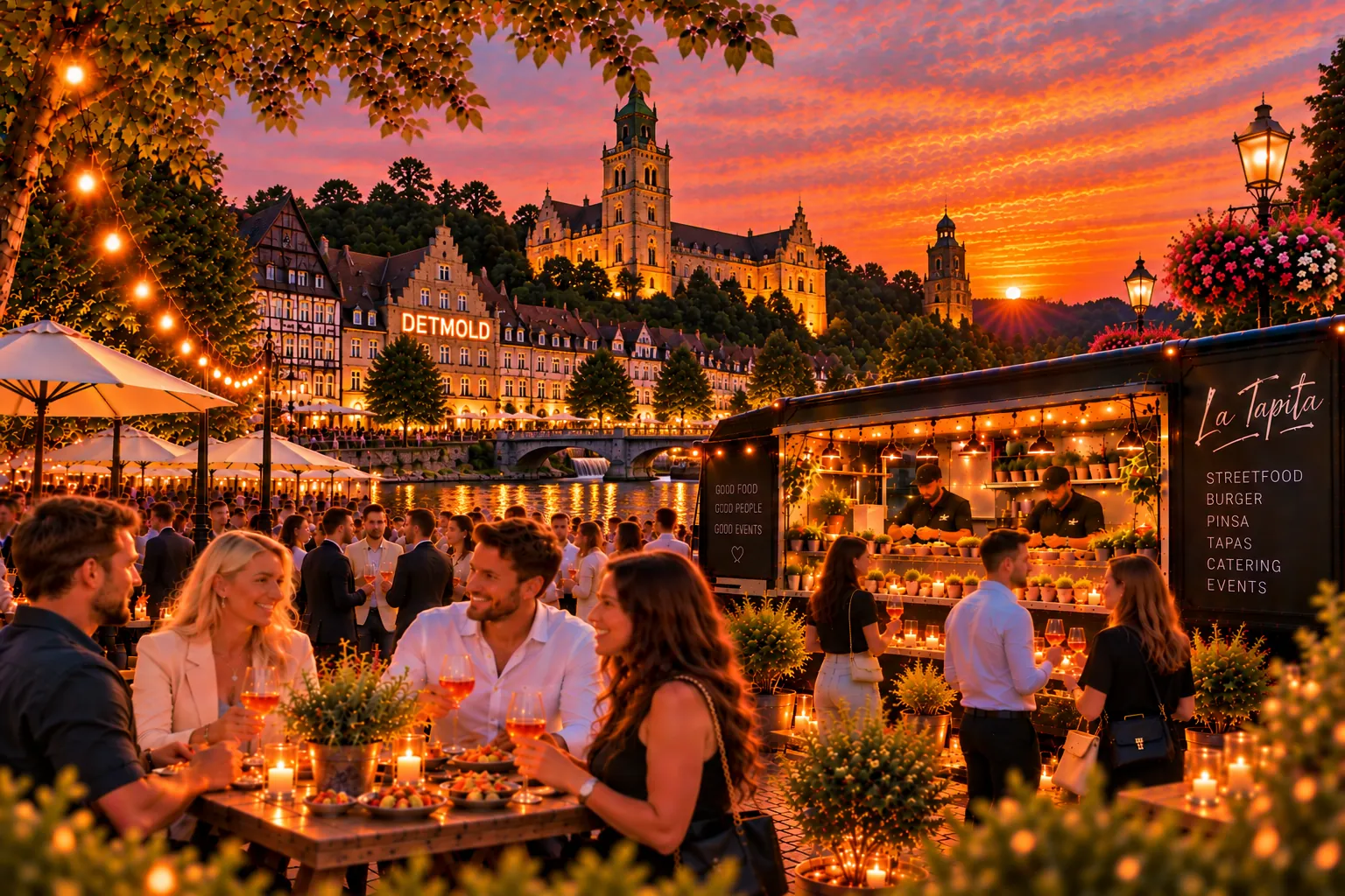 Illustration: La Tapita Foodtruck bei einem Streetfood-Abend in Detmold