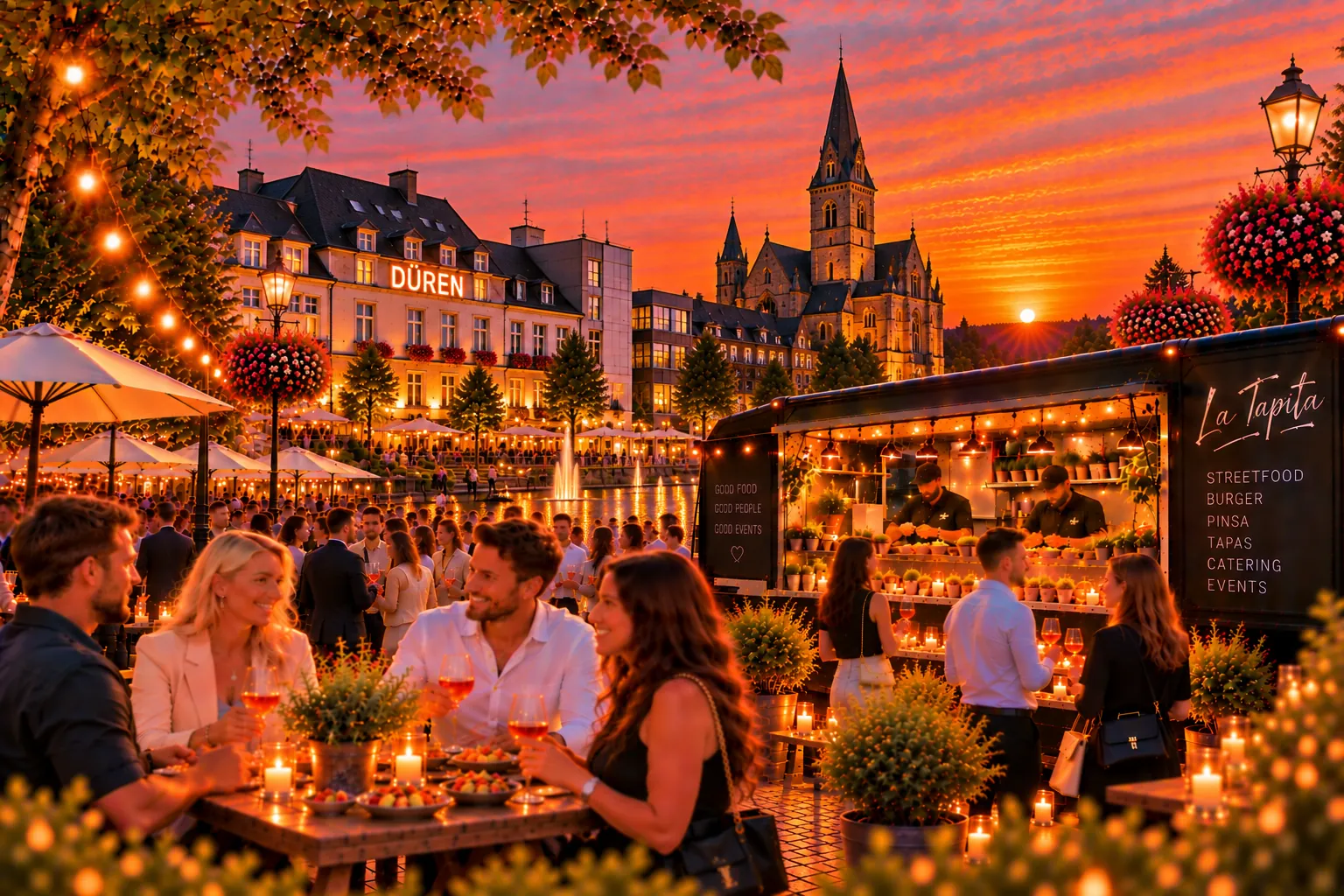 Illustration: La Tapita Foodtruck bei einem Streetfood-Abend in Düren