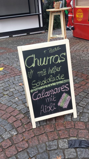 Speisekarte Churros Weihnachtsmarkt Kempen